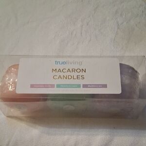 True Living Macaron Candles Set - Pink, Cream, Purple